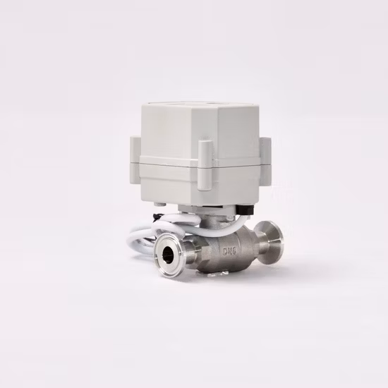 Conexão de braçadeira Tonhe 1/4 de polegada AC110-230V SS304 Válvula motorizada